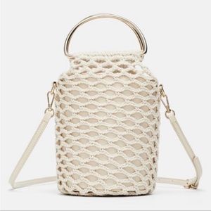 Zara Crochet Shopper Bucket Bag. NWOT